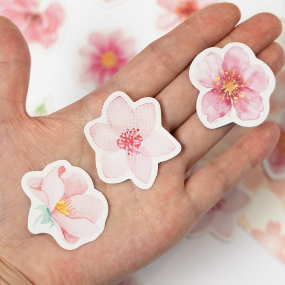 46pcs Cherry Blossom Stickers, Journal/Notebook Die Cut Stickers - Picture 2 of 3